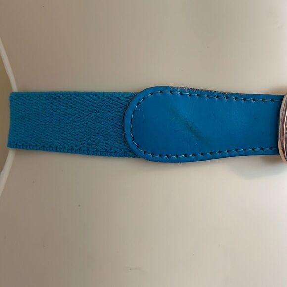 Vtg NWT Anne Klein for Calderon teal blue elastic belt - Picture 4 of 8